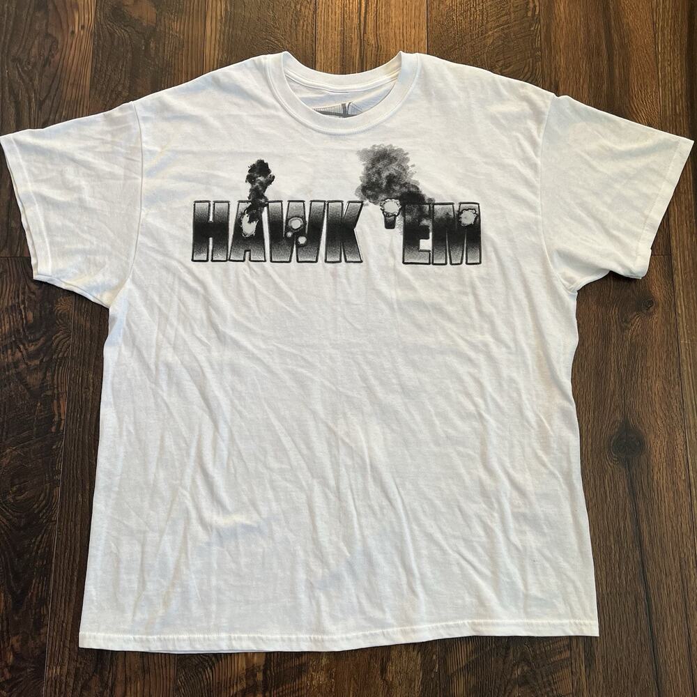 Vlone x Pop Smoke Hawk 'Em T-Shirt White XL Meet The Woo 2 Rap Tee Graphic